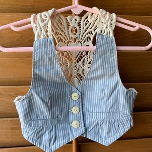 Pinstripe & Lace Vest by Gap